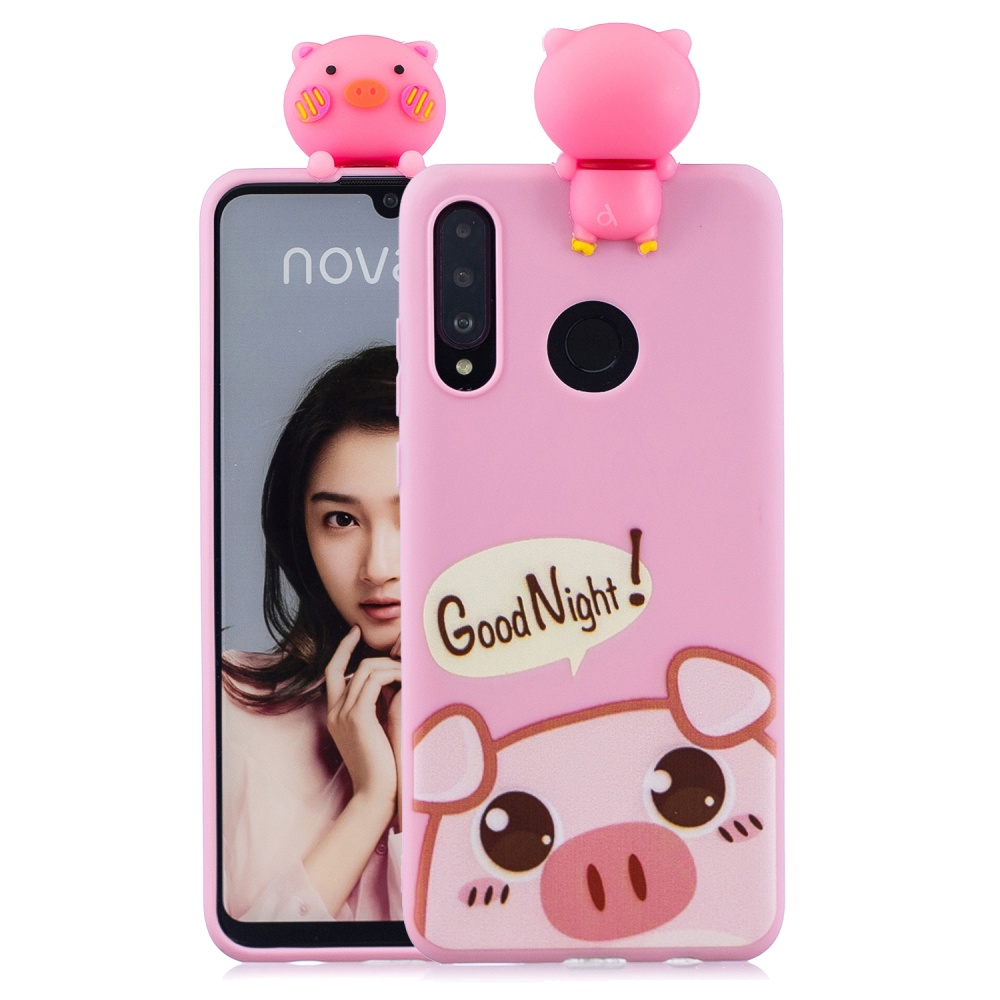 For HUAWEI P30 lite 3D Cute Coloured Painted Animal TPU Anti-scratch Non-slip Protective Cover Back Case yellow - Image 2