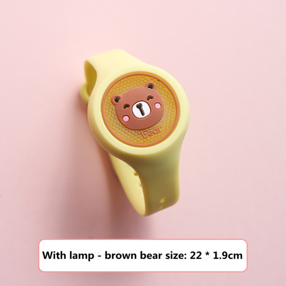 Indoor Cartoon Anti Mosquito Repellent Bracelets Baby Infant Children Luminous Hand Ring Brown bear - Image 3