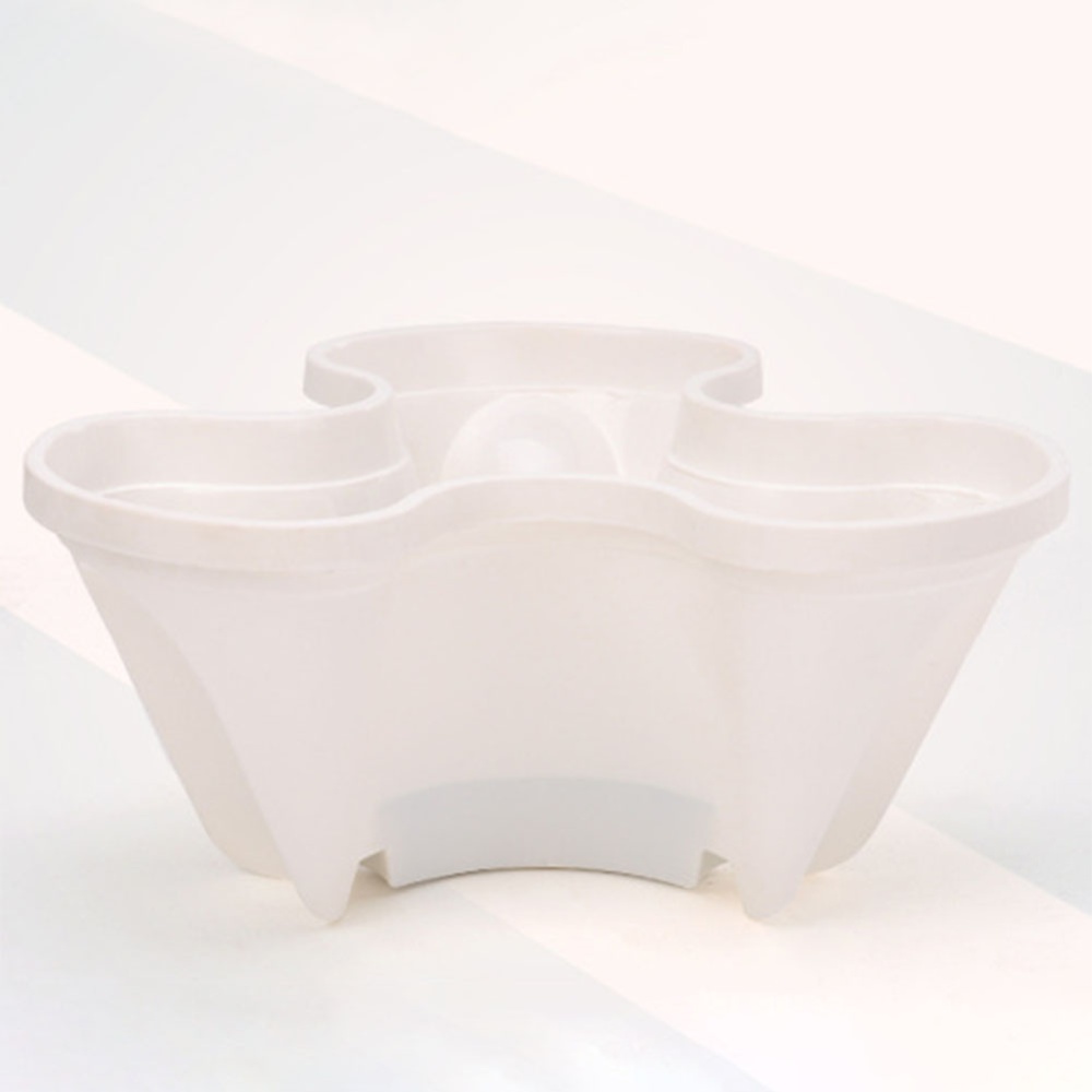 Stack-up Type Stereoscopic Flowerpot Strawberry Plant Pot for Flower Vegetables Decoration white