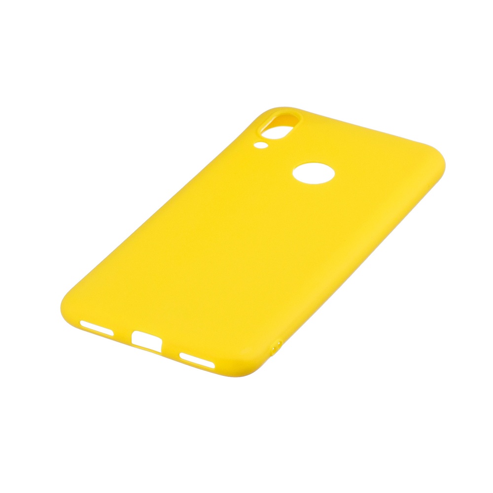 For HUAWEI Y7 2019 Lovely Candy Color Matte TPU Anti-scratch Non-slip Protective Cover Back Case yellow - Image 2