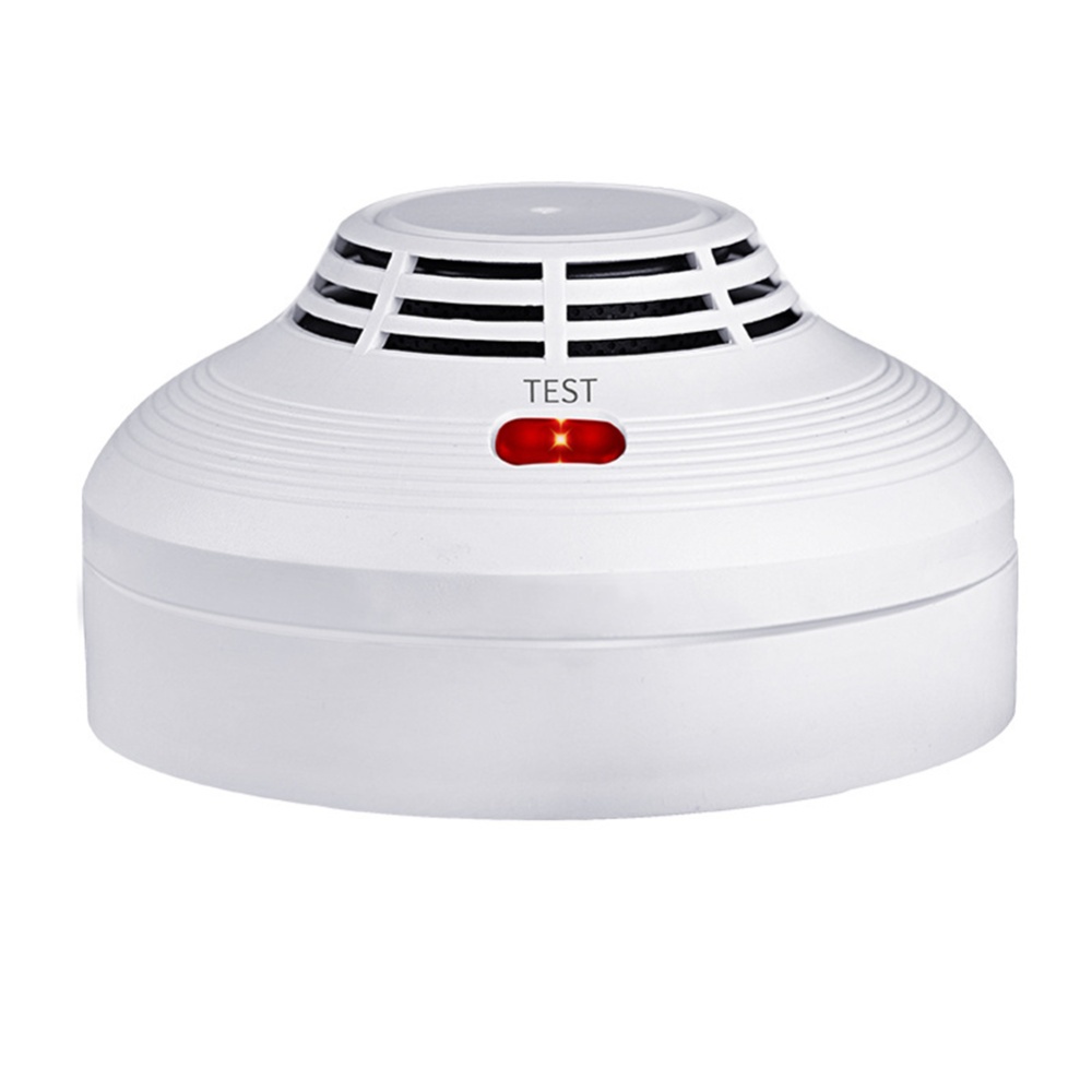 Photoelectric Smoke Alarm LED Light Flashing & Sound Warning Alert Detector for Home School Hotel white - Image 3