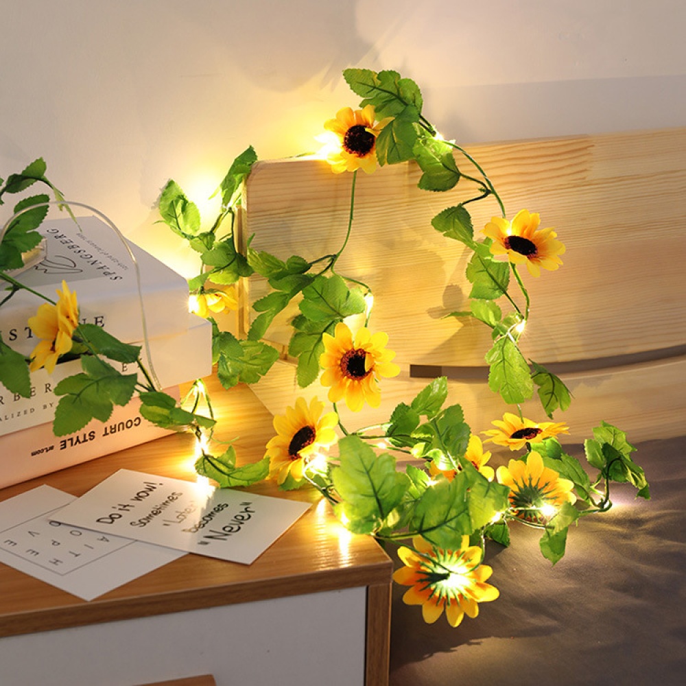 Artificial Sunflower Led String Light for Home Wedding Party Bedroom Decor - Image 3