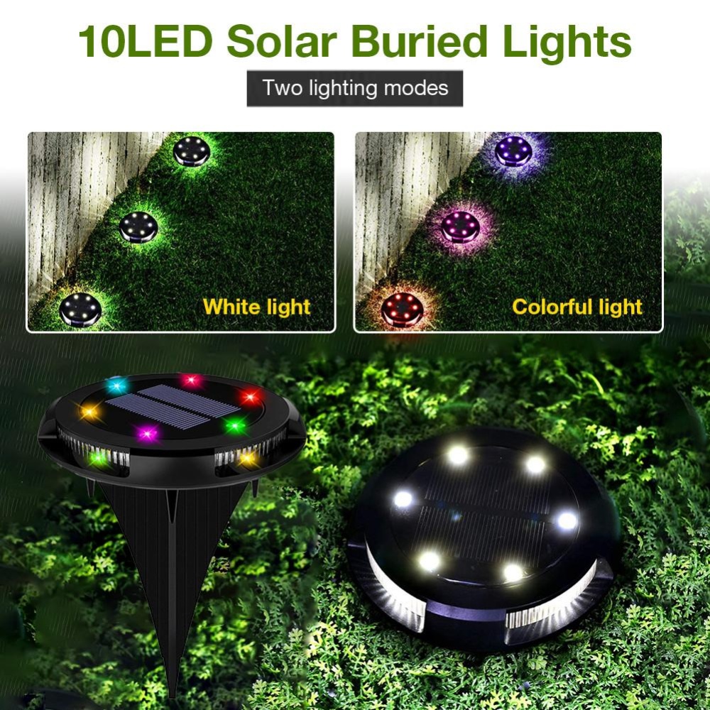 10LED Solar Underground Light Outdoor Waterproof Garden Courtyard staircase White light - Image 3