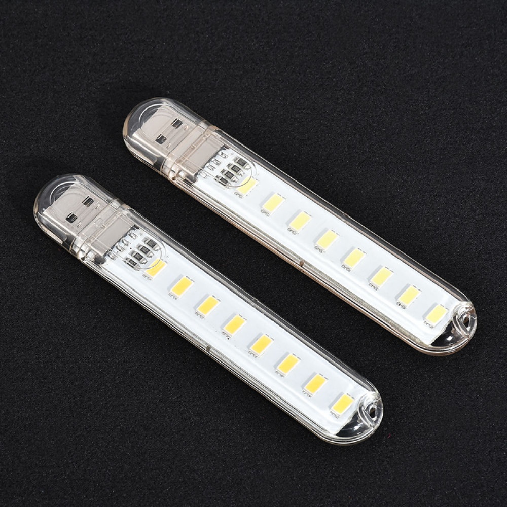 Mini USB Power 8 LED Night Light Portable 5V Reading Lamp for Bank Computer Laptop - White - Image 3