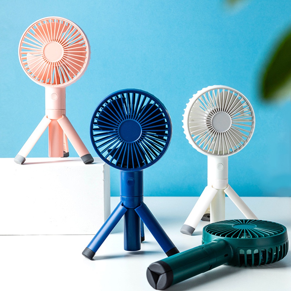 Portable Handheld Fan 3 Modes Adjustable Rechargeable for Outdoor Home blue_106x228x40mm - Image 2