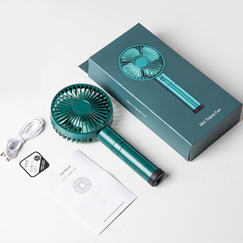 Portable Handheld Fan 3 Modes Adjustable Rechargeable for Outdoor Home green_106x228x40mm - Image 3