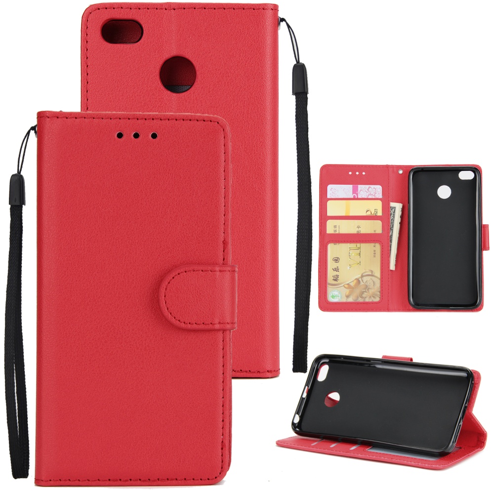 Ultra Slim Shockproof Full Protective Case with Card Wallet Slot for Xiaomi Redmi 4X red - Image 2