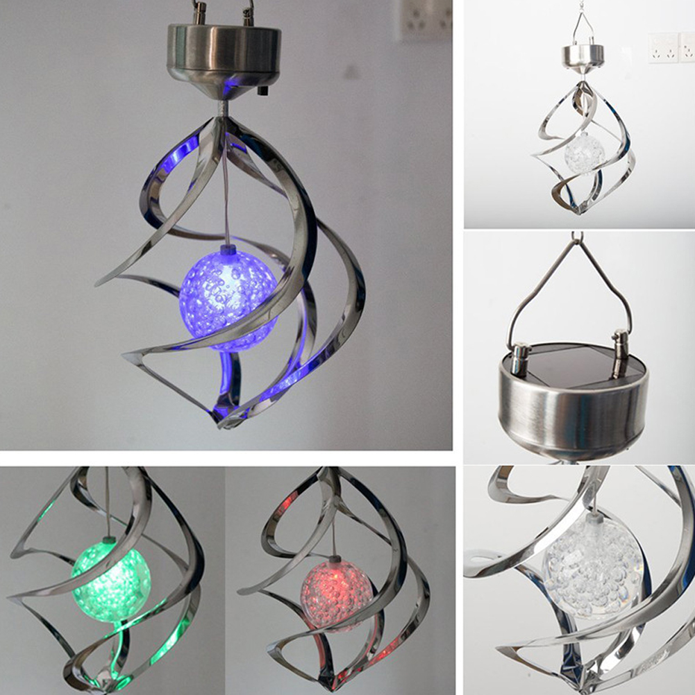 Wind Spinner LED Lamp Outdoor Hanging Chime Light