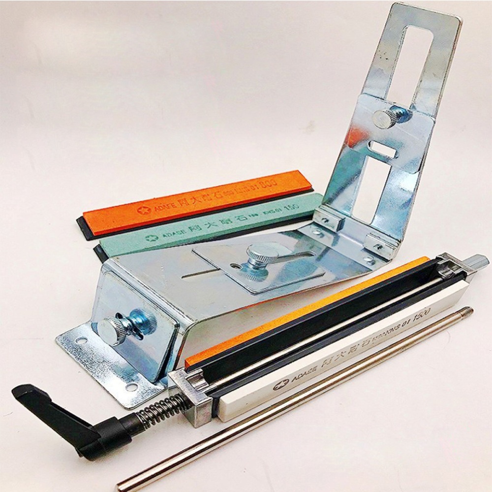 Metal Knife Sharpener Set Sharpening Plate Fixed Angle Grindstone Household Kitchen Tool Silver