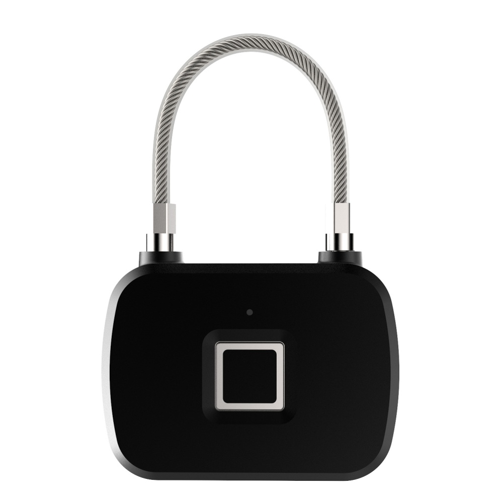 Fingerprint Lock Smart Keyless Anti-Theft Padlock for Travel Suitcase Bicycle black - Image 3