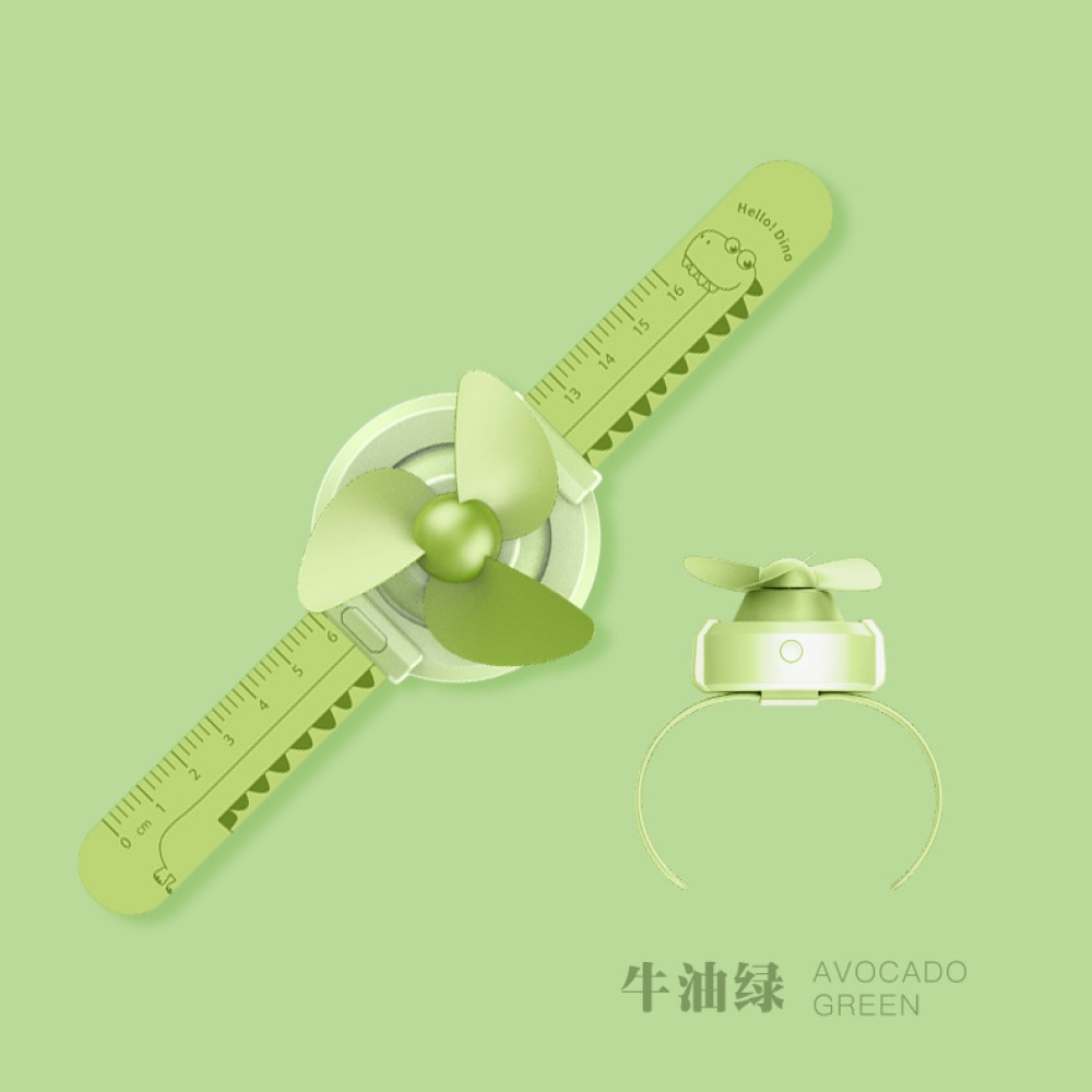 Mini Cartoon Watch Handheld Fan Automatic Adjustment Toy for Kids green_61 * 60 47mm