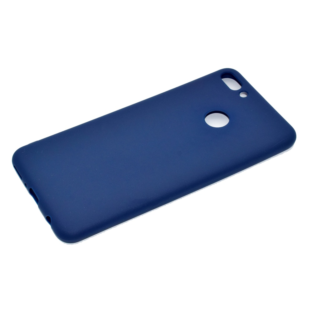 for HUAWEI Y9 2018 Lovely Candy Color Matte TPU Anti-scratch Non-slip Protective Cover Back Case Navy - Image 2