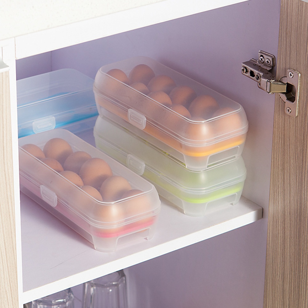 10 Grids Kitchen Egg Box Food Organizer Storage Tray for Refrigerator Accessories Orange - Image 2