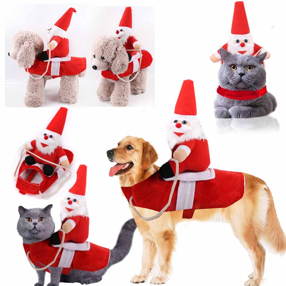 Pet Dog Christmas Coat Cat Clothing Santa Claus Transformed Jacket Cosplay Outfit for Medium Large Dogs Red_L (chest 50-70cm) - Image 3