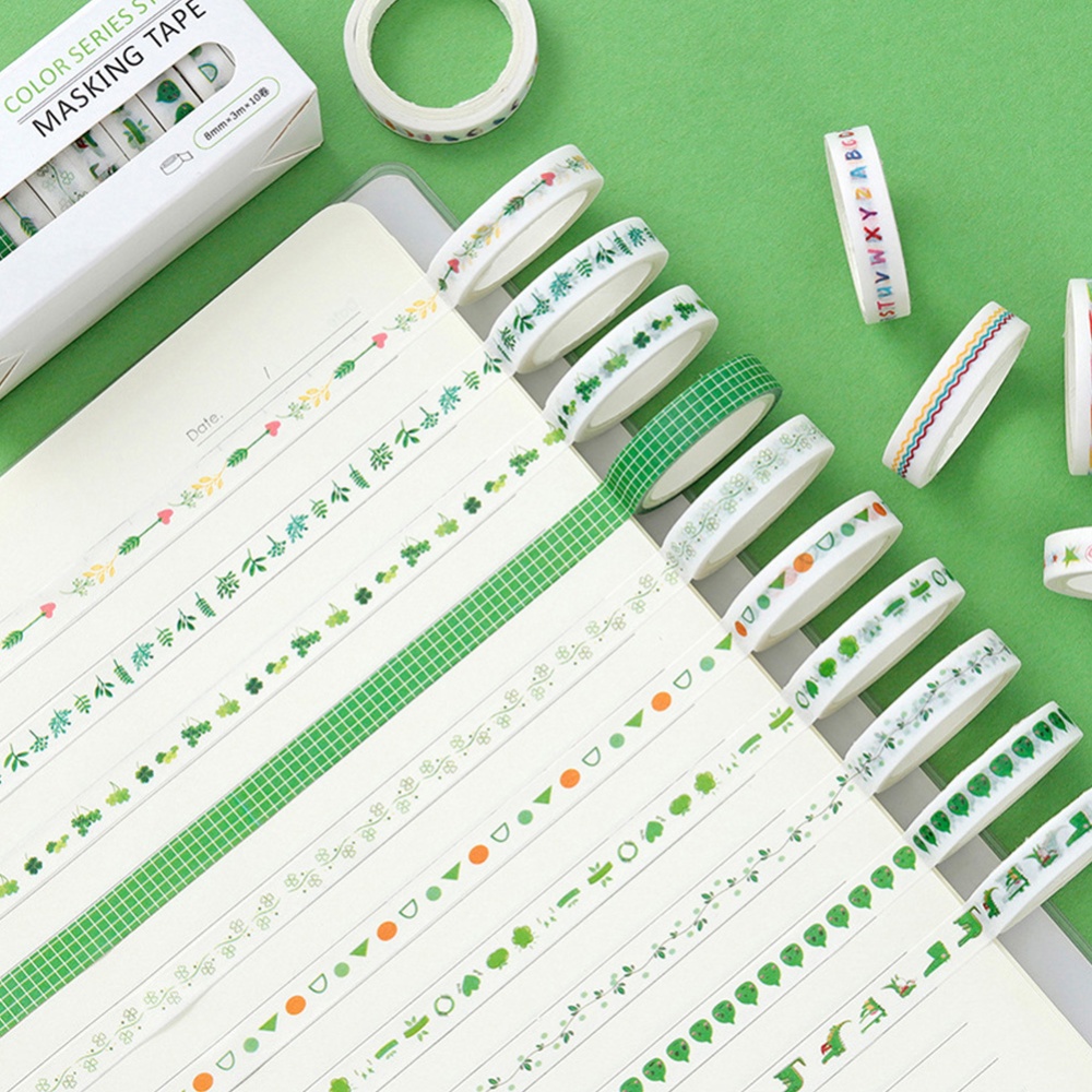 8MM DIY Sticker Type Dividing Line Diary Planner Scrapbook Label Masking Tape 10#