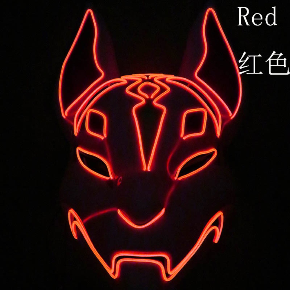 LED Cold Light Mask for Party Festive Christmas Halloween Costume Part Bar Dress Up Standard mask red - Image 3