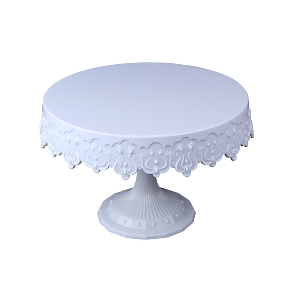 Metal Iron Cake Stand Round Pedestal Dessert Holder Cupcake Display Rack Bakeware White Birthday Wedding Party Decoration white