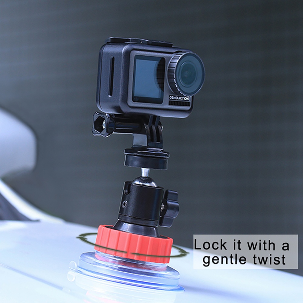 ULANZI U-50 Action Camera Sucker Holder Car Mount Glass Suction Cup Bracket for GoPro DJI Osmo red - Image 2