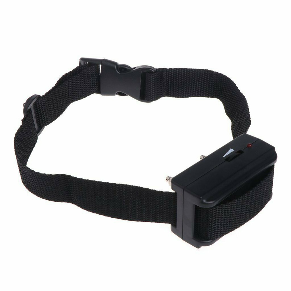 Ultrasonic Anti Barking Device Pet Dog Electric Shock Necklace for Training black
