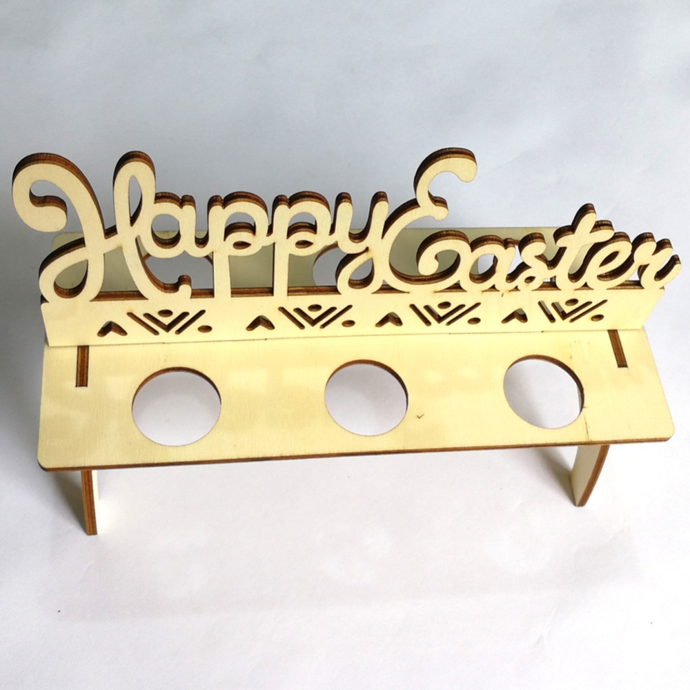 Wooden Easter Egg Shelves Party Ornament DIY Stand Rack Decoration for Home JM00330