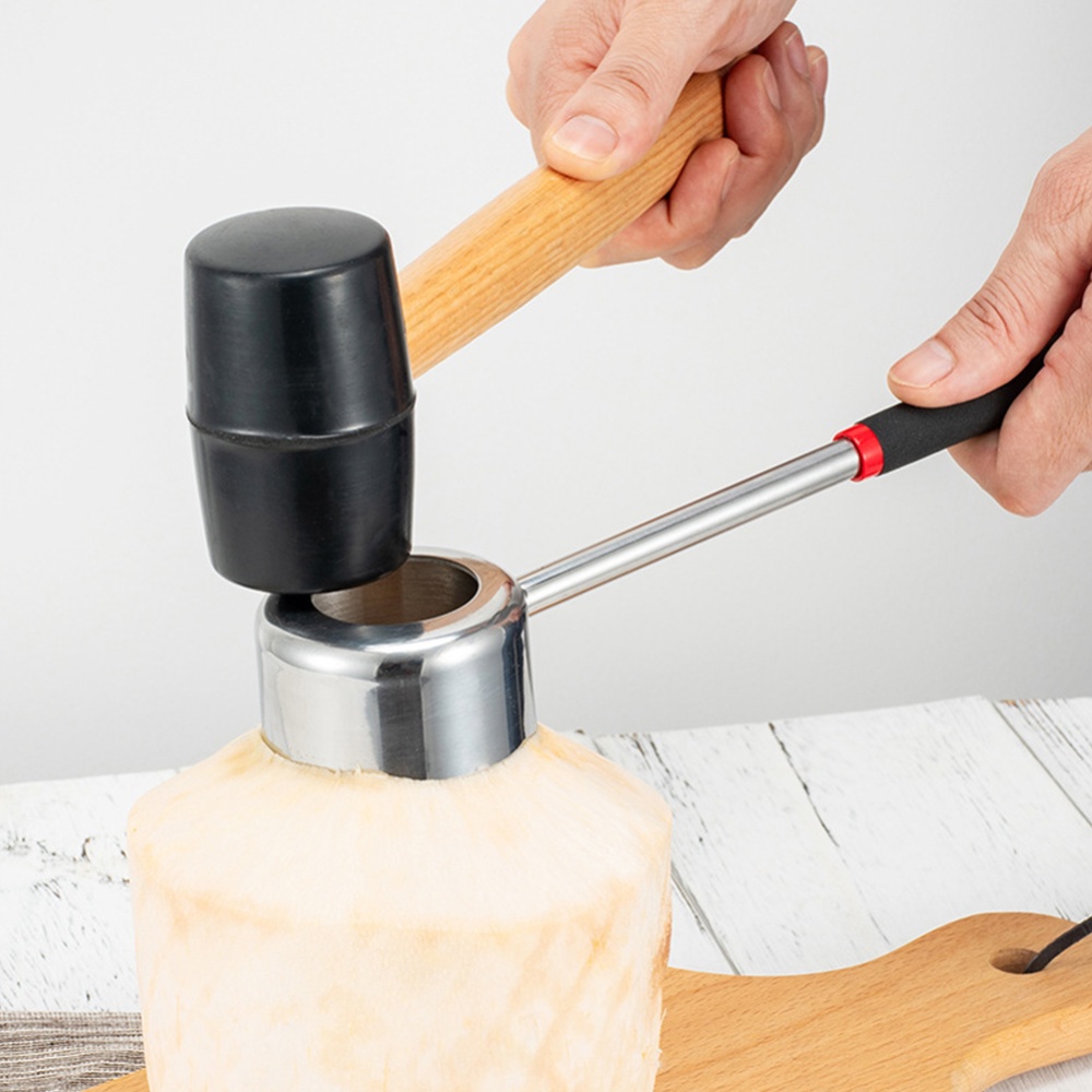 2Pcs/Set Stainless Steel Hammer+Coconut Opener Set Open shell and hammer
