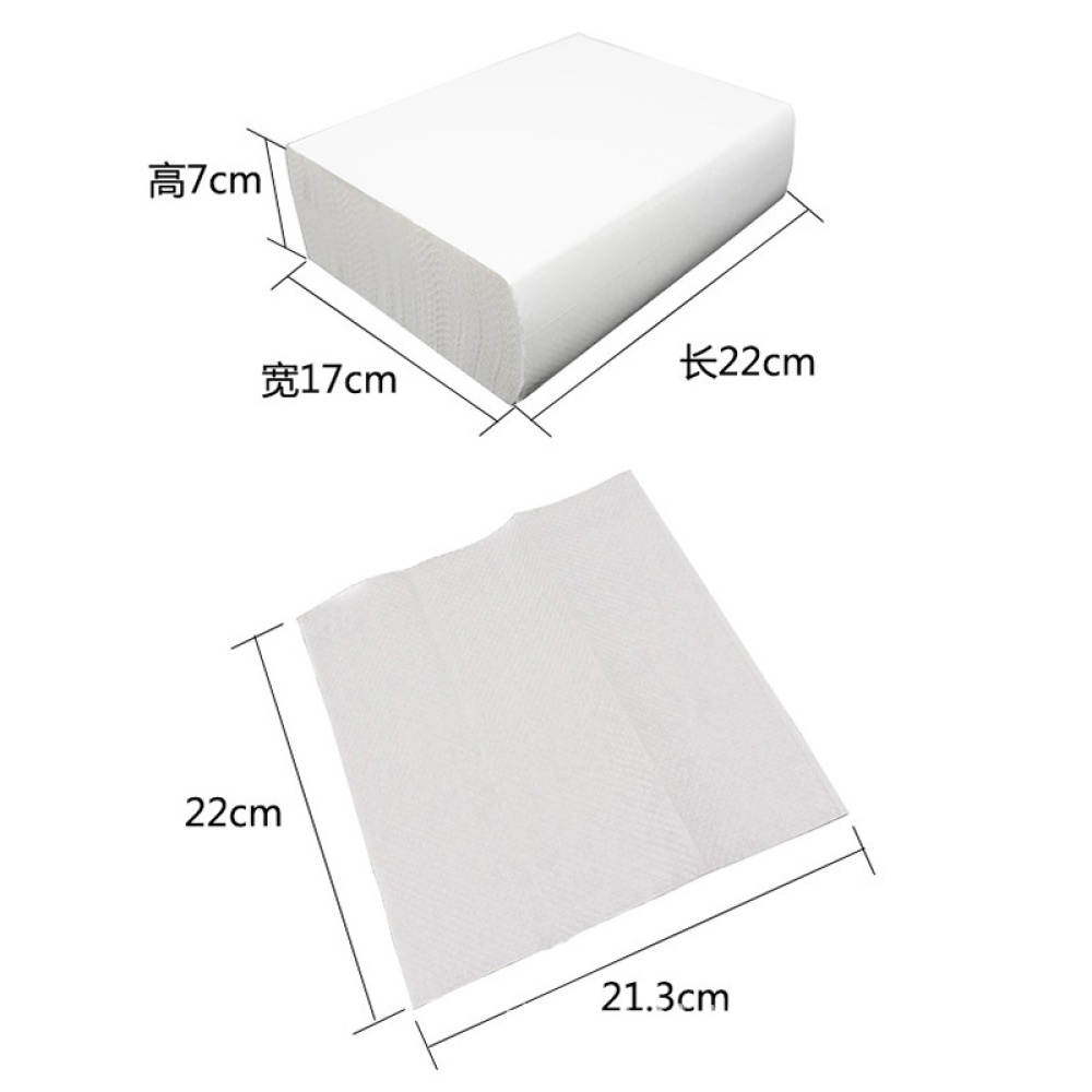 1/5 Bags 200 Sheets Thicken Napkin 3 Folding Tissue for Bathroom Toilet 1 bag - Image 2