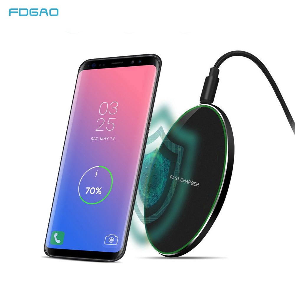 Wireless Magnetic Charger Ultra-thin Aluminum Alloy Quick Charge15wqi 15 w black - Image 2