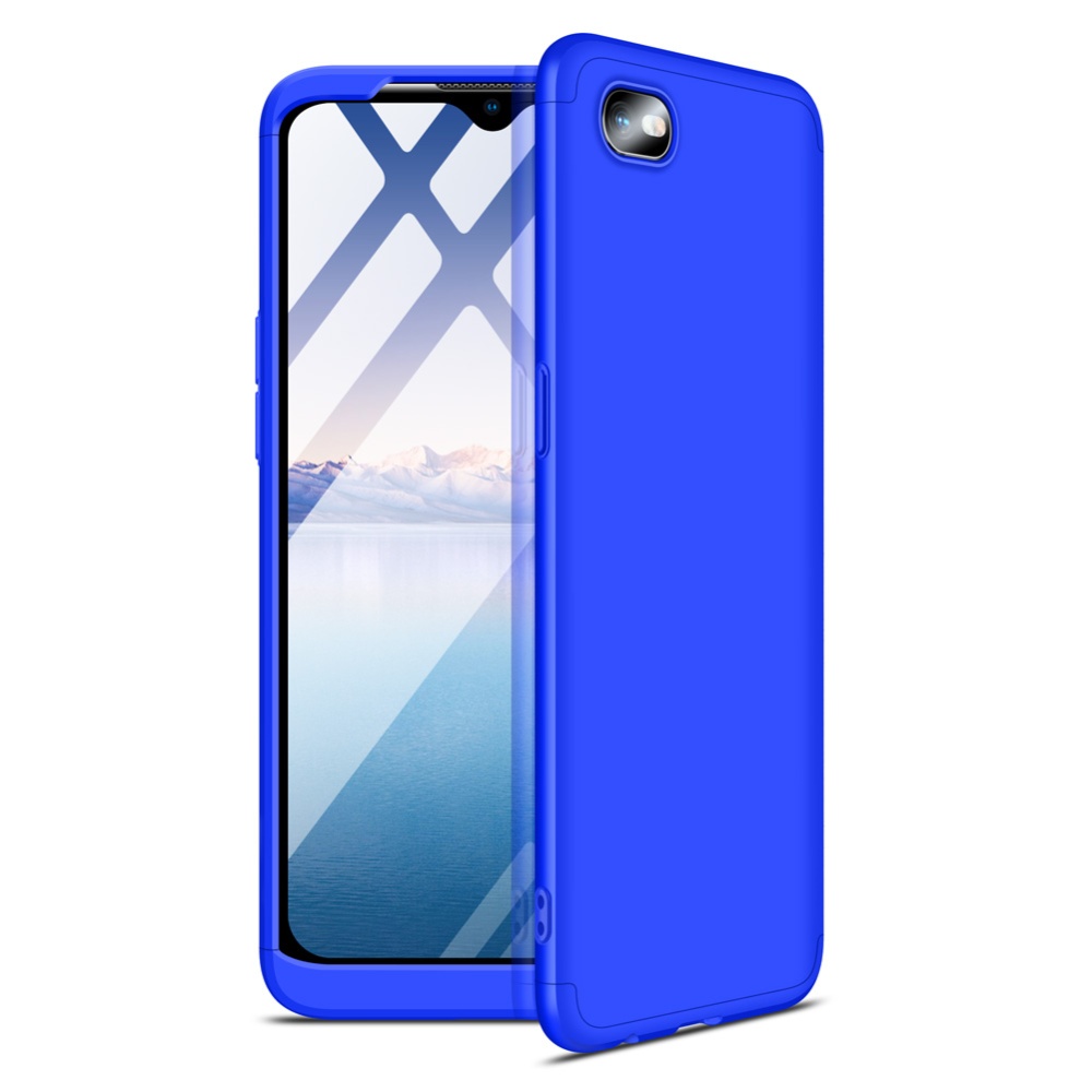 For OPPO Realme C2 Ultra Slim PC Back Cover Non-slip Shockproof 360 Degree Full Protective Case Blue black blue - Image 2