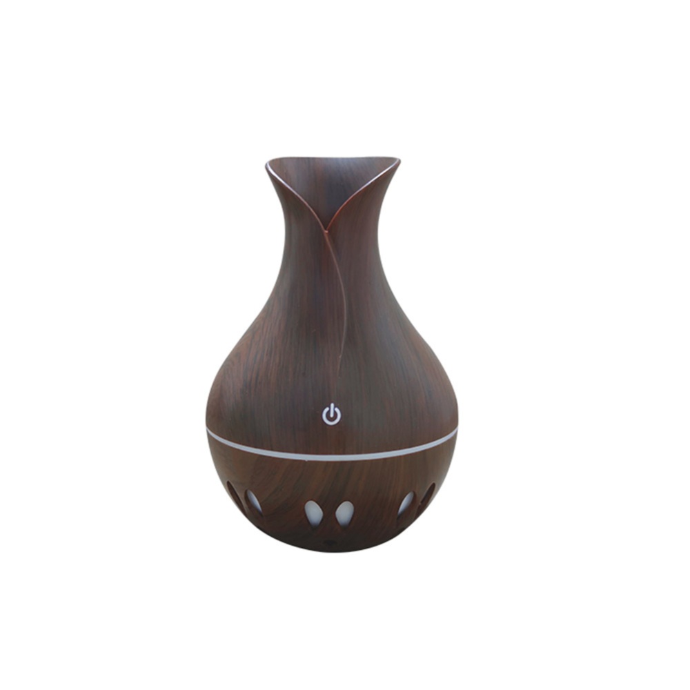 USB Wood Grain Air Humidifier Aromatherapy Diffuser with 7 Colors Change Night Light Dark wood grain