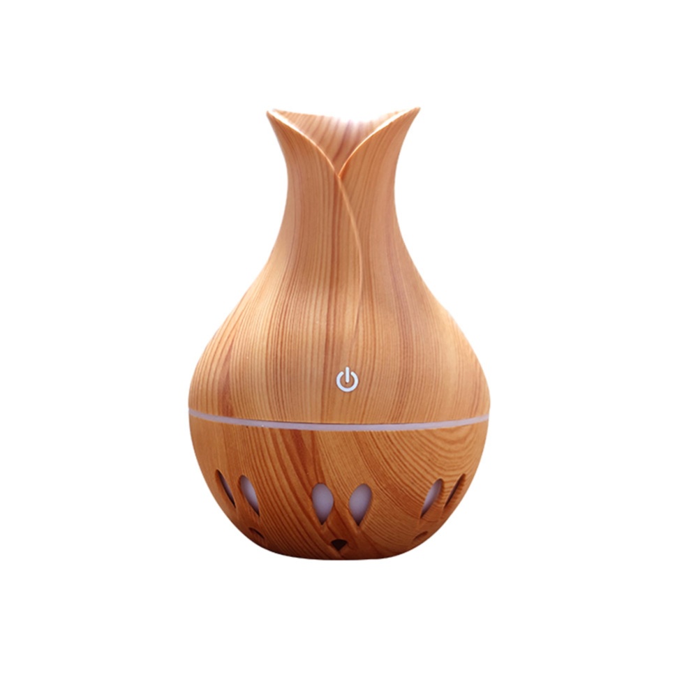 USB Wood Grain Air Humidifier Aromatherapy Diffuser with 7 Colors Change Night Light wood grain