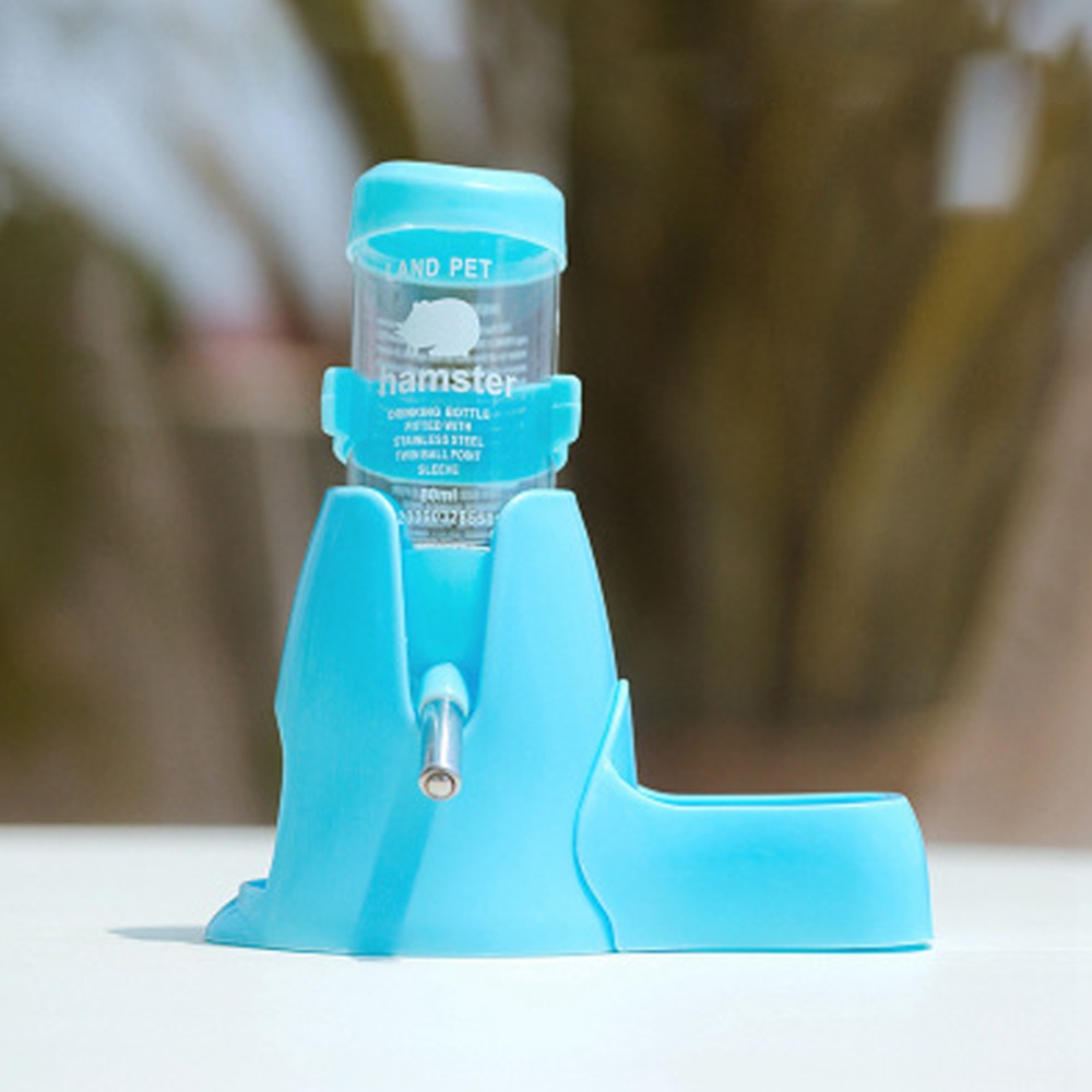 3 in 1 Pet Mute Water Drinking Fountain Bottle for Hamster Guinea Pig Rabbit Chinchilla blue_80 ml