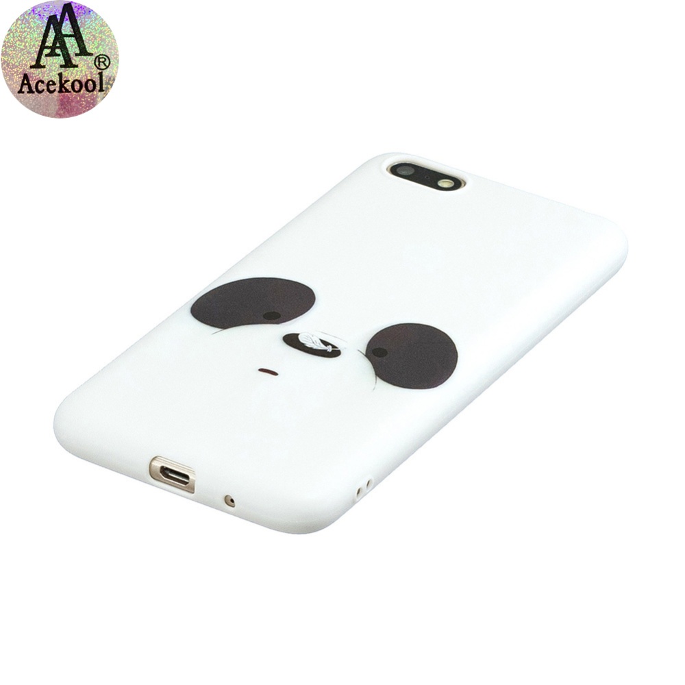 Acekool for HUAWEI Y5 2018 Cartoon Lovely Coloured Painted Soft TPU Back Cover Non-slip Shockproof Full Protective Case with Lanyard white - Image 2