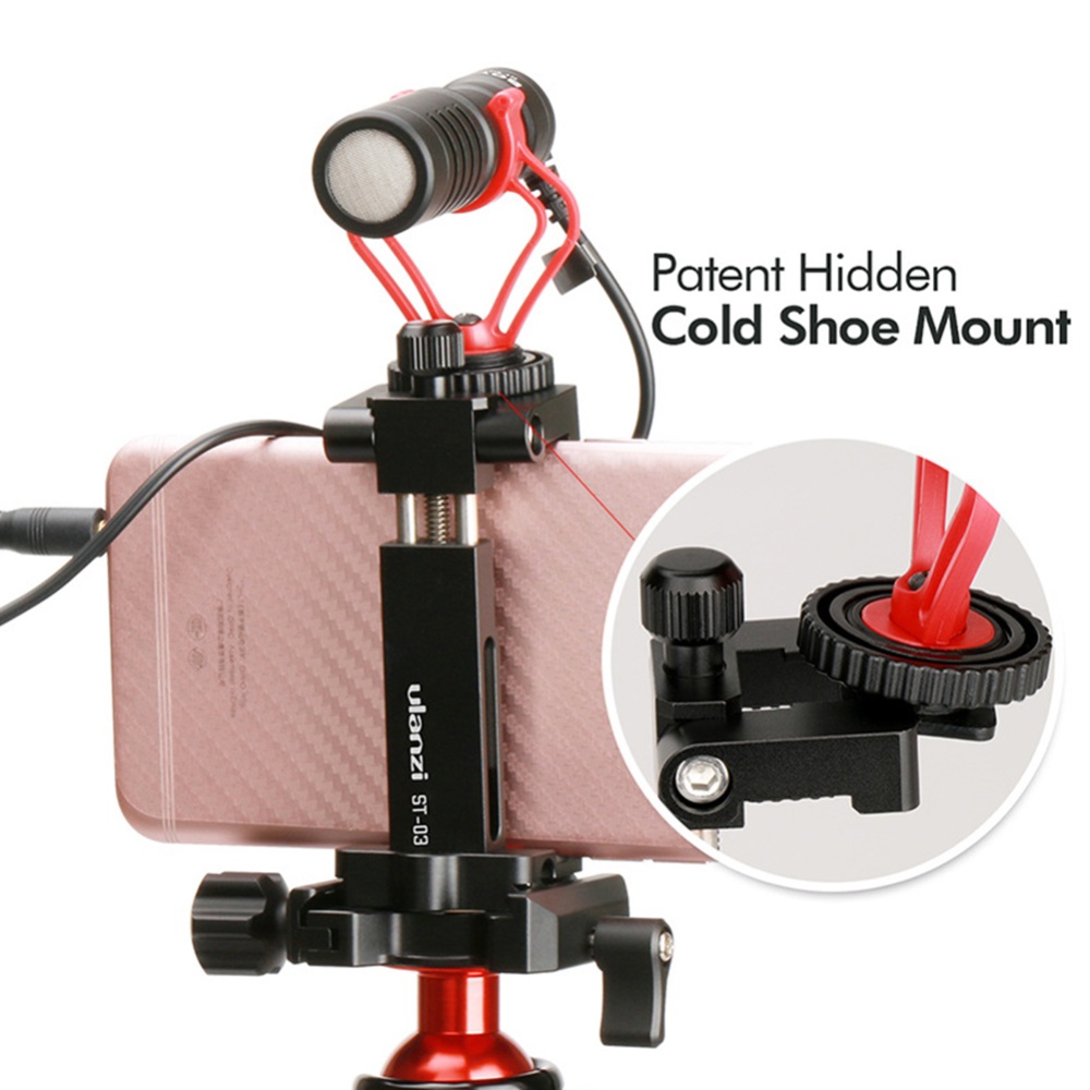 Ulanzi Metal Intelligent Phone Tripod Mount Cold Shoe Stand red - Image 2