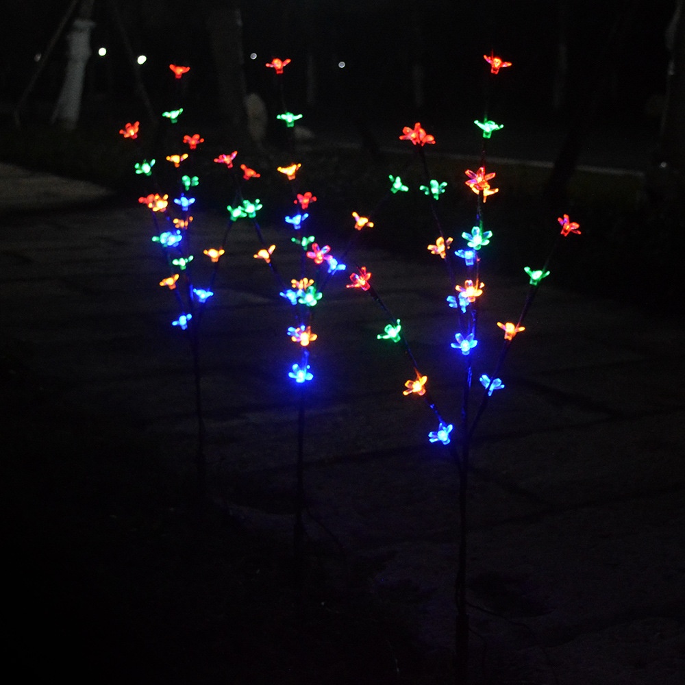 3 in 1 Solar Lamp Cherry Tree Shape LED Decoration Garden Lawn Light color - Image 2