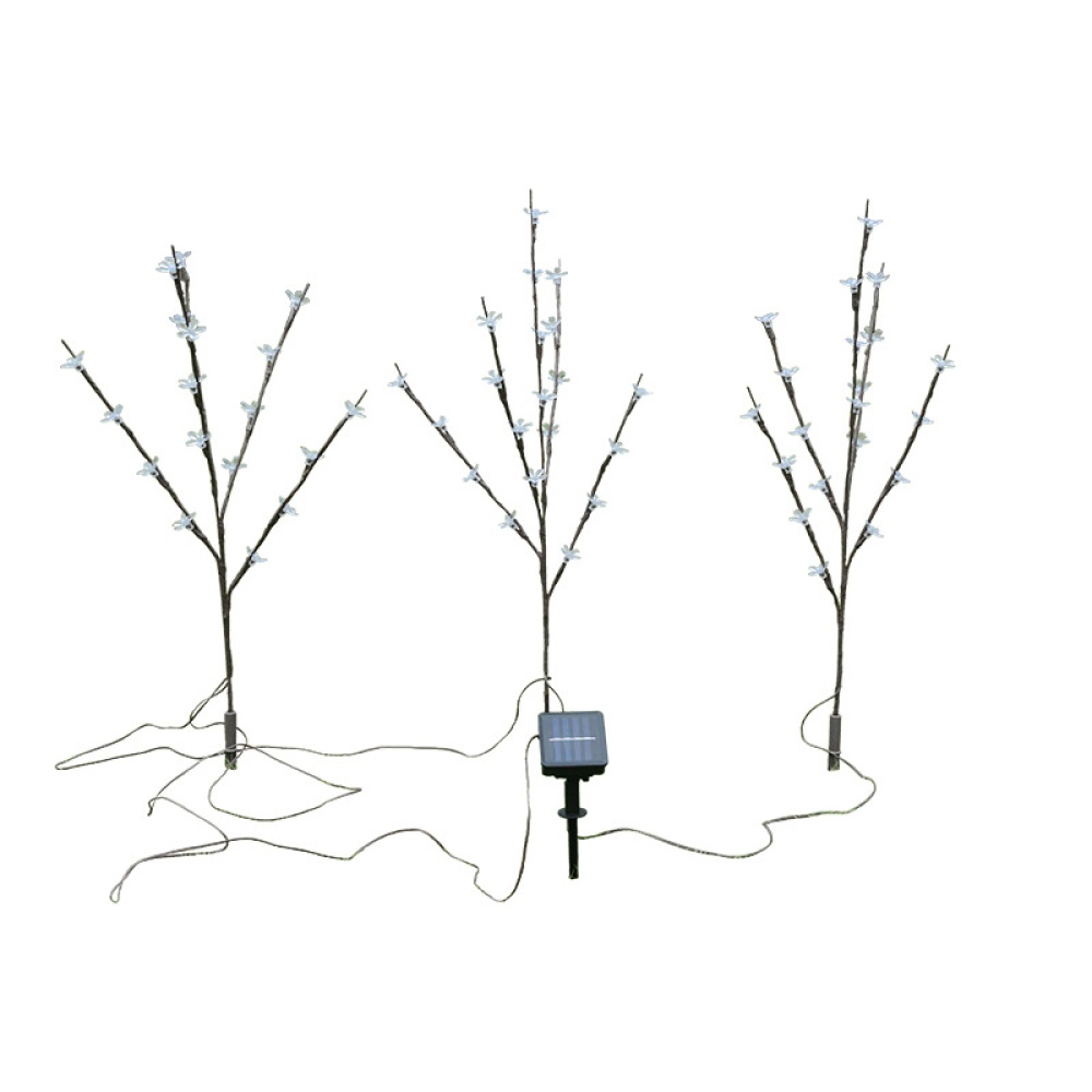 3 in 1 Solar Lamp Cherry Tree Shape LED Decoration Garden Lawn Light White light - Image 3