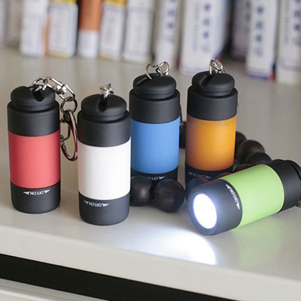 USB Rechargeable Portable LED Light Flashlight Keychain Lamp Pocket Mini Torch Green - Image 3