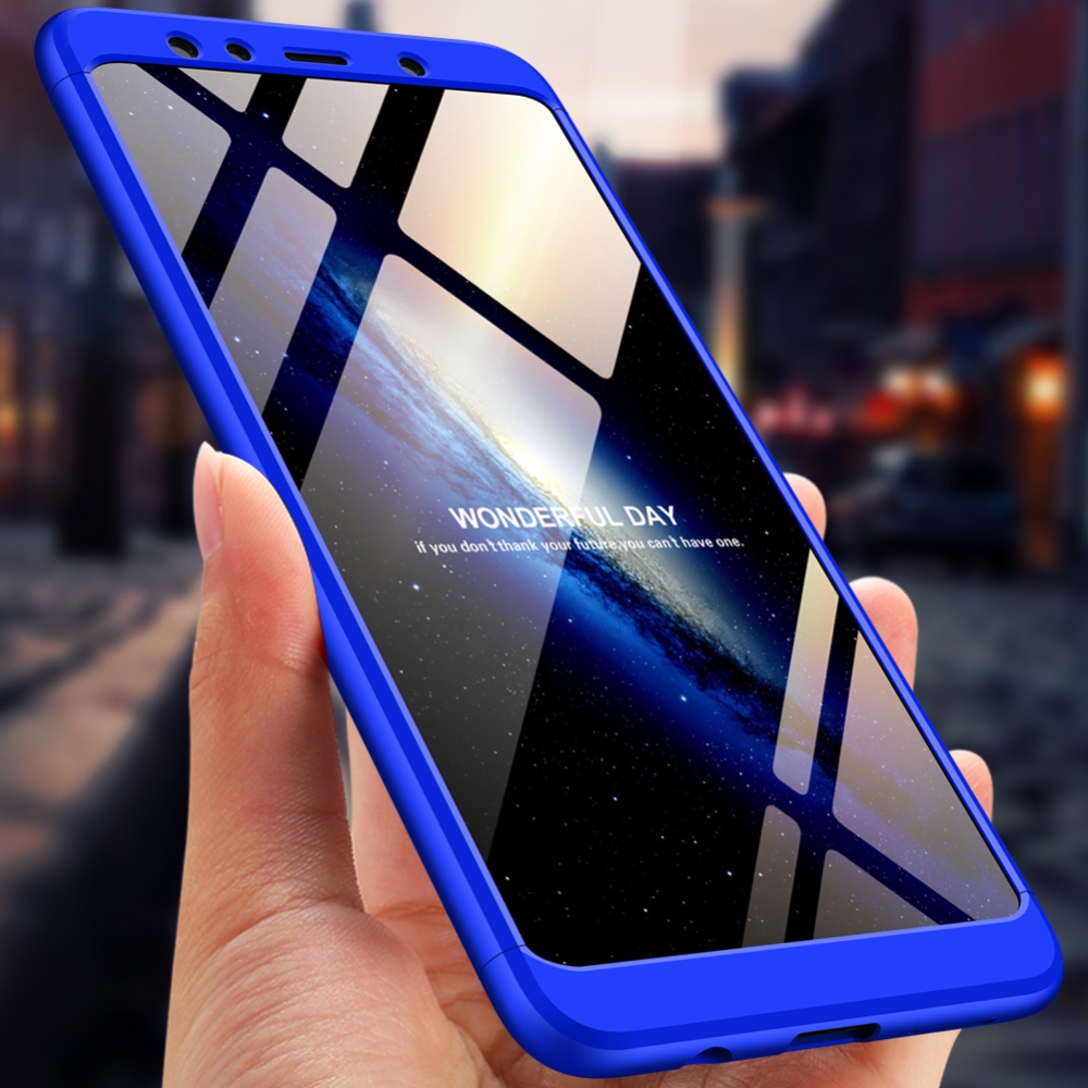 For Samsung A7 2018 3 in 1 360 Degree Non-slip Shockproof Full Protective Case blue_Samsung - Image 2