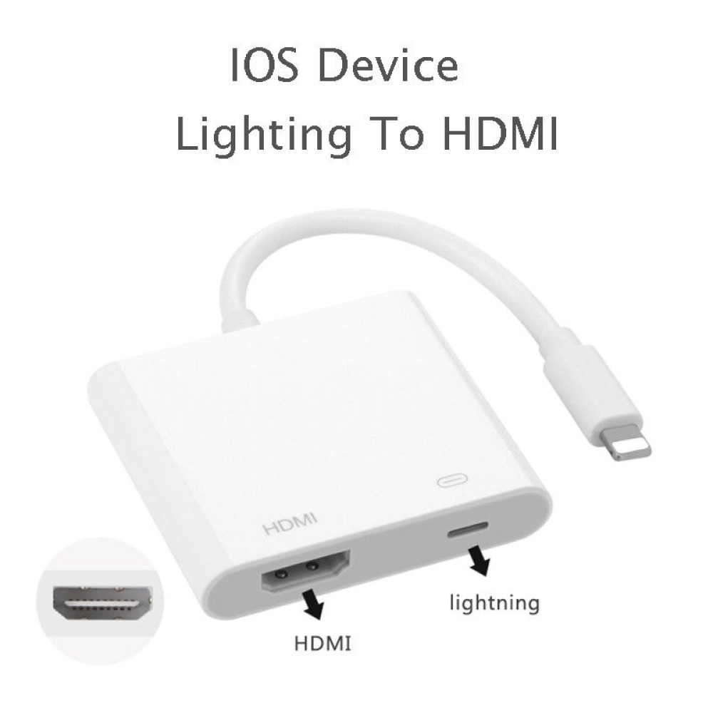 Lightning to Digital AV TV HDMI Cable Adapter with Charging Port for iPad Air iPhone 6 6S 7 7Plus - Image 2