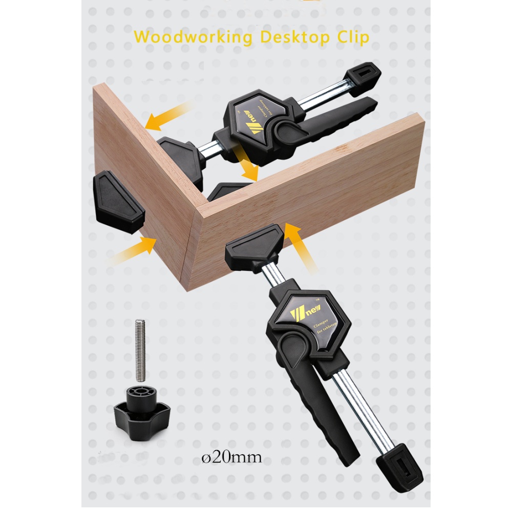 Woodworking Desktop Clip Adjustable Frame Fast Fixed Clamp Fixture for Wood Working Benches Uxiliary Tool black