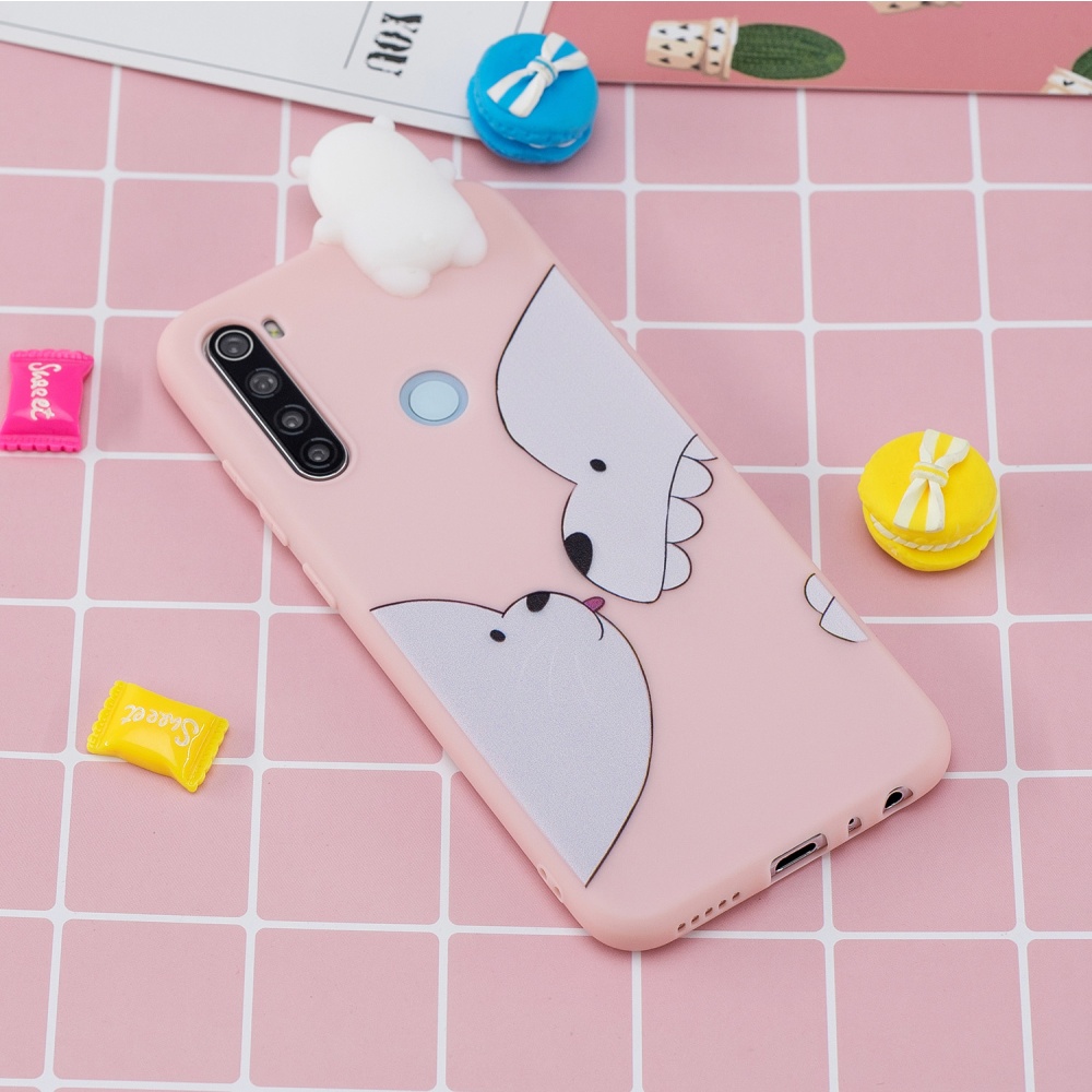 For Redmi NOTE 8T 3D Cartoon Painting Back Cover Soft TPU Mobile Phone Case Shell Big white bear - Image 2