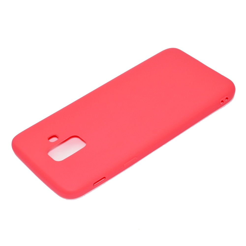 for Samsung A6 2018 Lovely Candy Color Matte TPU Anti-scratch Non-slip Protective Cover Back Case red - Image 2