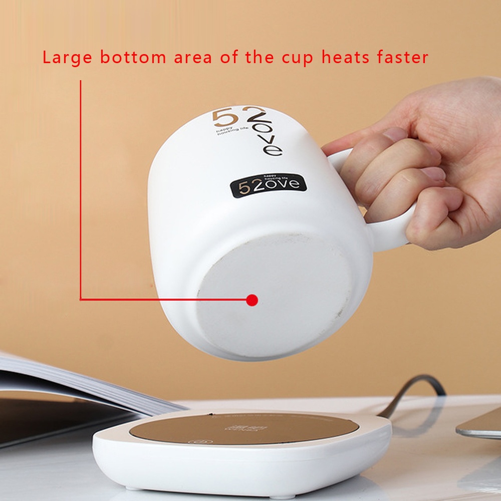 Electric Powered Cup Warmer Heater Pad 110-220V Hot Plate Coffee Tea Milk Mug Household Office white - Image 3