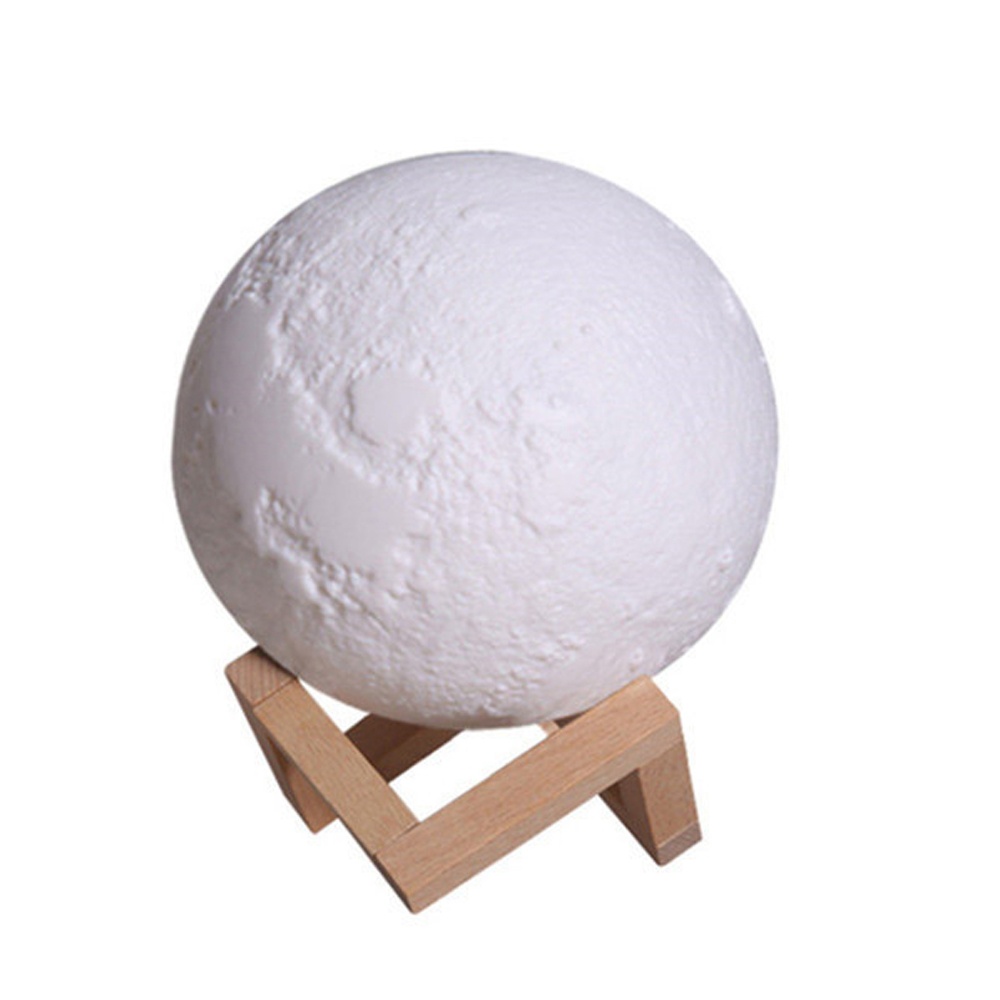 880ML Large Capacity Desktop 3d LED Moon Lamp Humidifier with 3 Colors Night Light white_USB