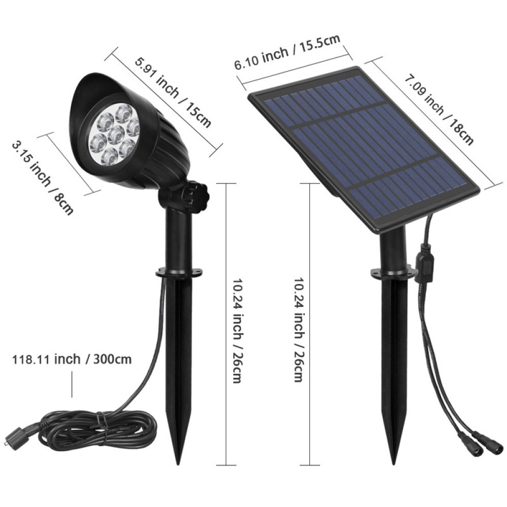 2 in 1 7LEDs Outdoor Landscape Lawn Light Solar Security for Yard Garden Pathway 5W warm light (3000K) - Image 2