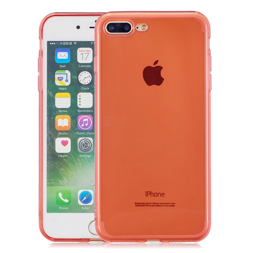 for iPhone 6/6S / 6 Plus/6S Plus 7/8 7 Plus/8 Clear Colorful TPU Back Cover Cellphone Case Shell Red - Image 2