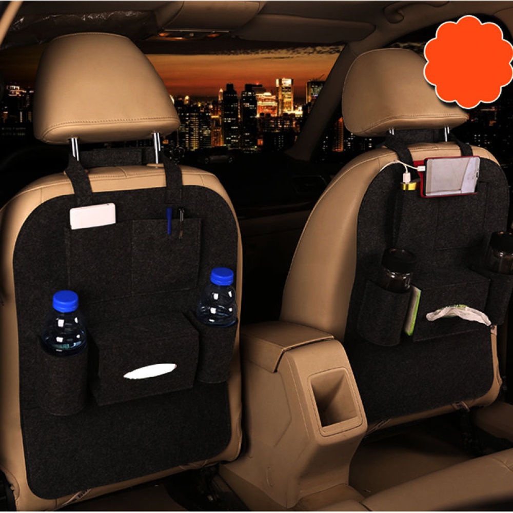 40*55cm Auto Car Seat Back Multi-Pocket Storage Bag Organizer Holder Accessory black - Image 2