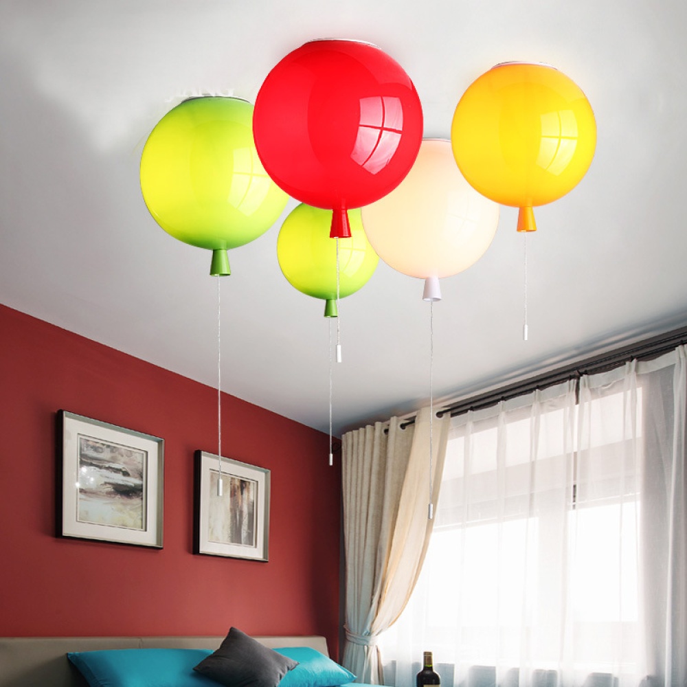 Modern LED Pendant Lamp Balloon Bedroom Ceiling Light Warm Decoration Red_Diameter 20cm - Image 3