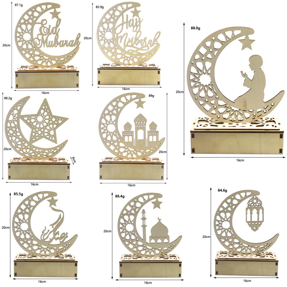 LED Light Hollow Out Moon Decorations for Home Ramadan Eid Mubarak Party Supplies JM01930 - Image 2