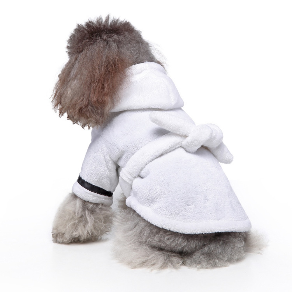 Pet Clothes Hotel Bath Towel Dog Cat Bathrobe Nightgown Pajamas white_L - Image 2