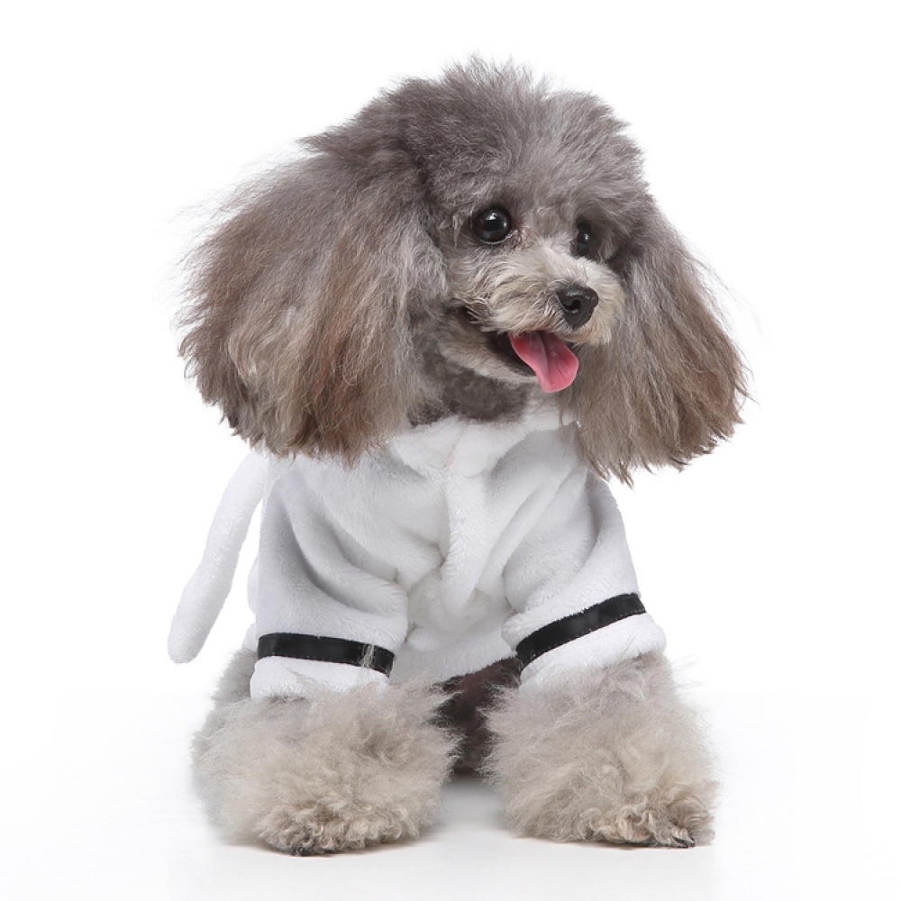 Pet Clothes Hotel Bath Towel Dog Cat Bathrobe Nightgown Pajamas white_L - Image 3